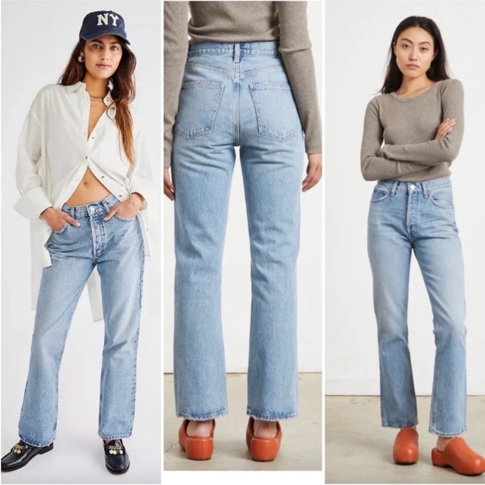 High-Rise Straight Leg Women’s Jeans - Light Blue